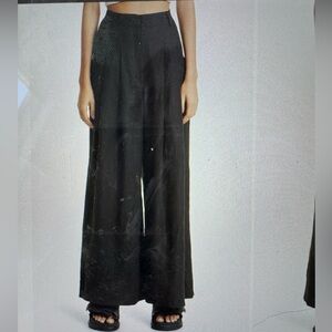 Farm rio wide leg linen pants. Black size XS